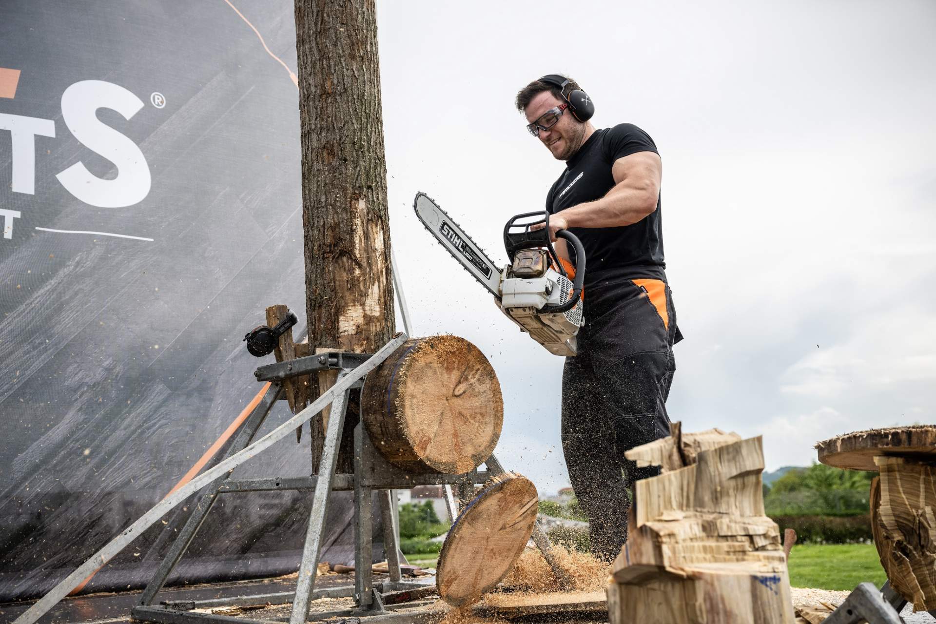 sascha huber timbersports challenge